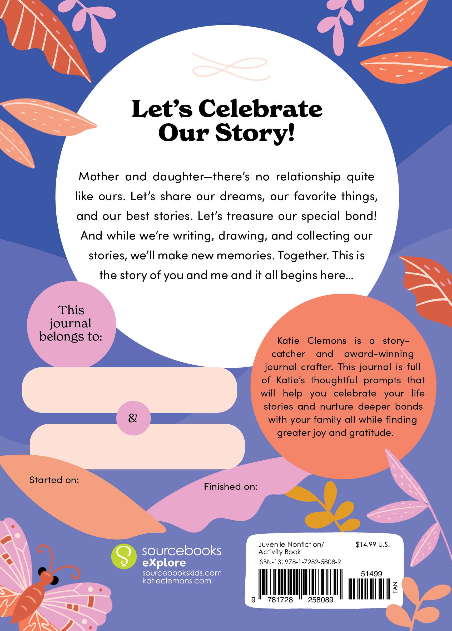 Mother and Daughter Together Journal Rear Cover