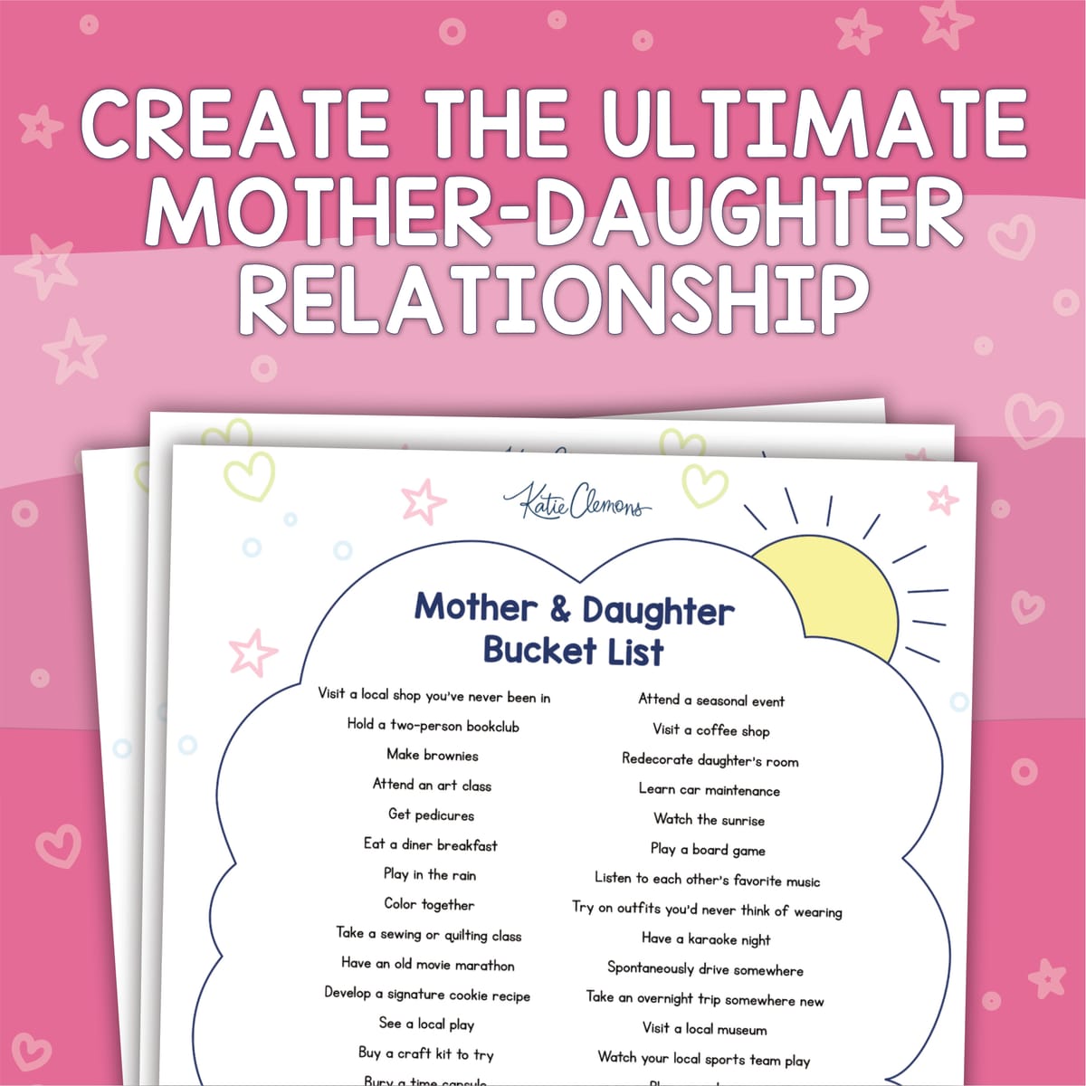 Mother Daughter Bucket List