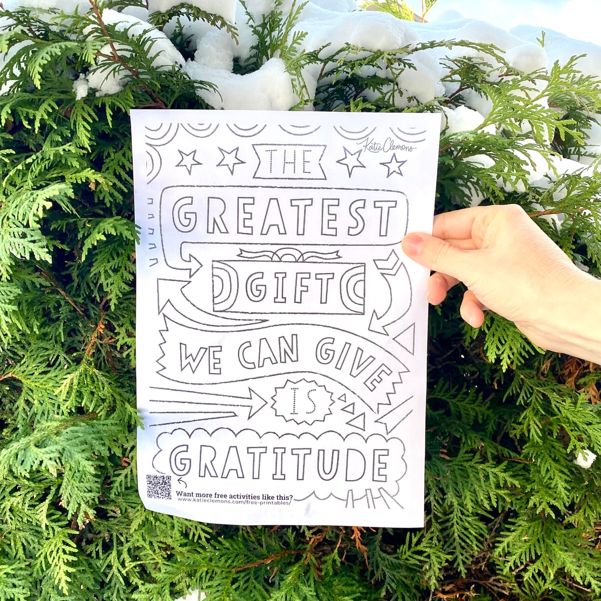 Gratitude coloring page